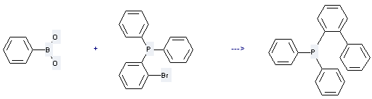 Phosphine,(2-bromophenyl)diphenyl- can be used to produce Diphenyl-(biphenylyl-(2))-phosphin at the temperature of 105 °C
